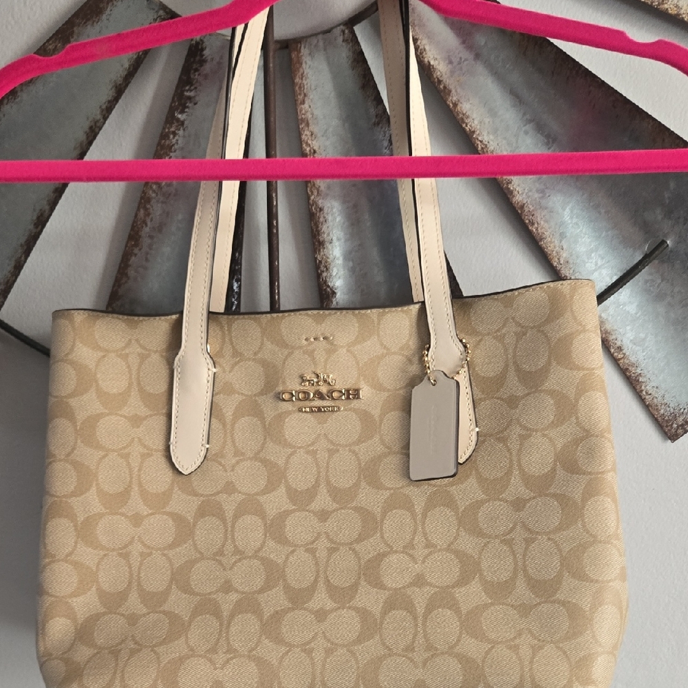 Coach Tan Signature Tote Bag